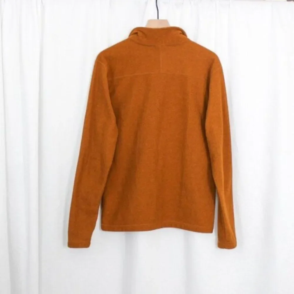 The North Face Men's Textured Quarter Zip Pullover Sweatshirt Orange Medium